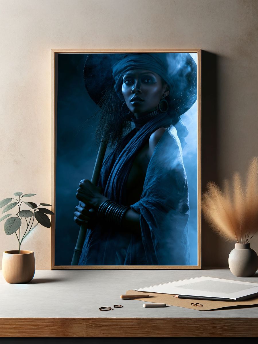 Mystic Blue Portrait Print. — room view 2