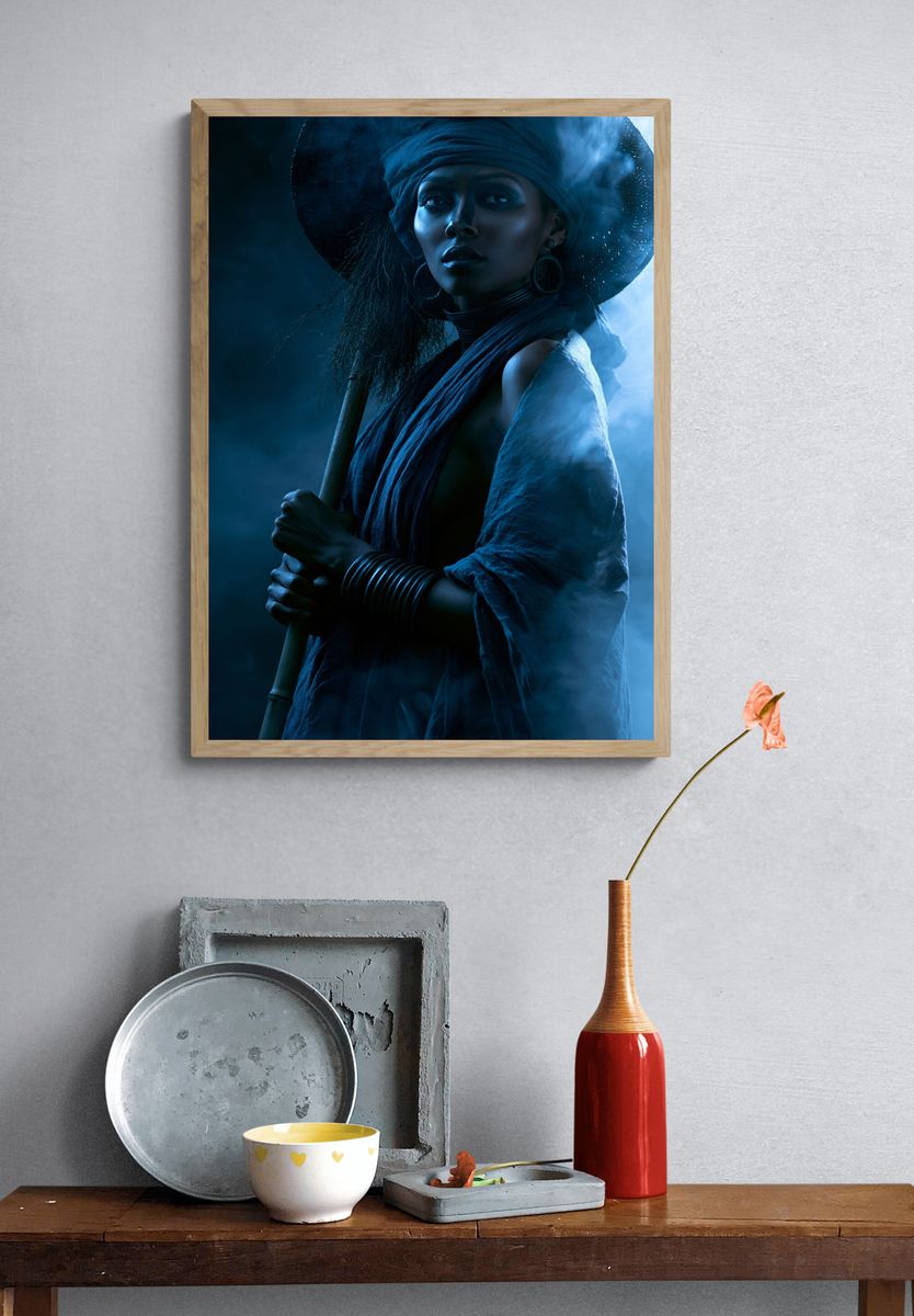 Mystic Blue Portrait Print. — room view 3