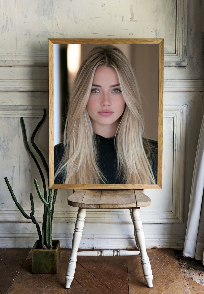 Blonde Portrait Photography Poster. — room view 1