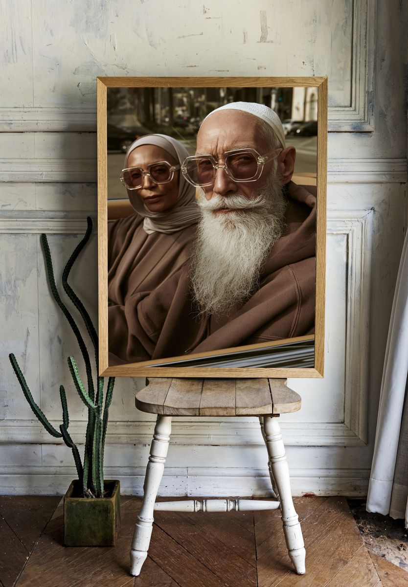 Elegant Portrait in Car Poster. — room view 1