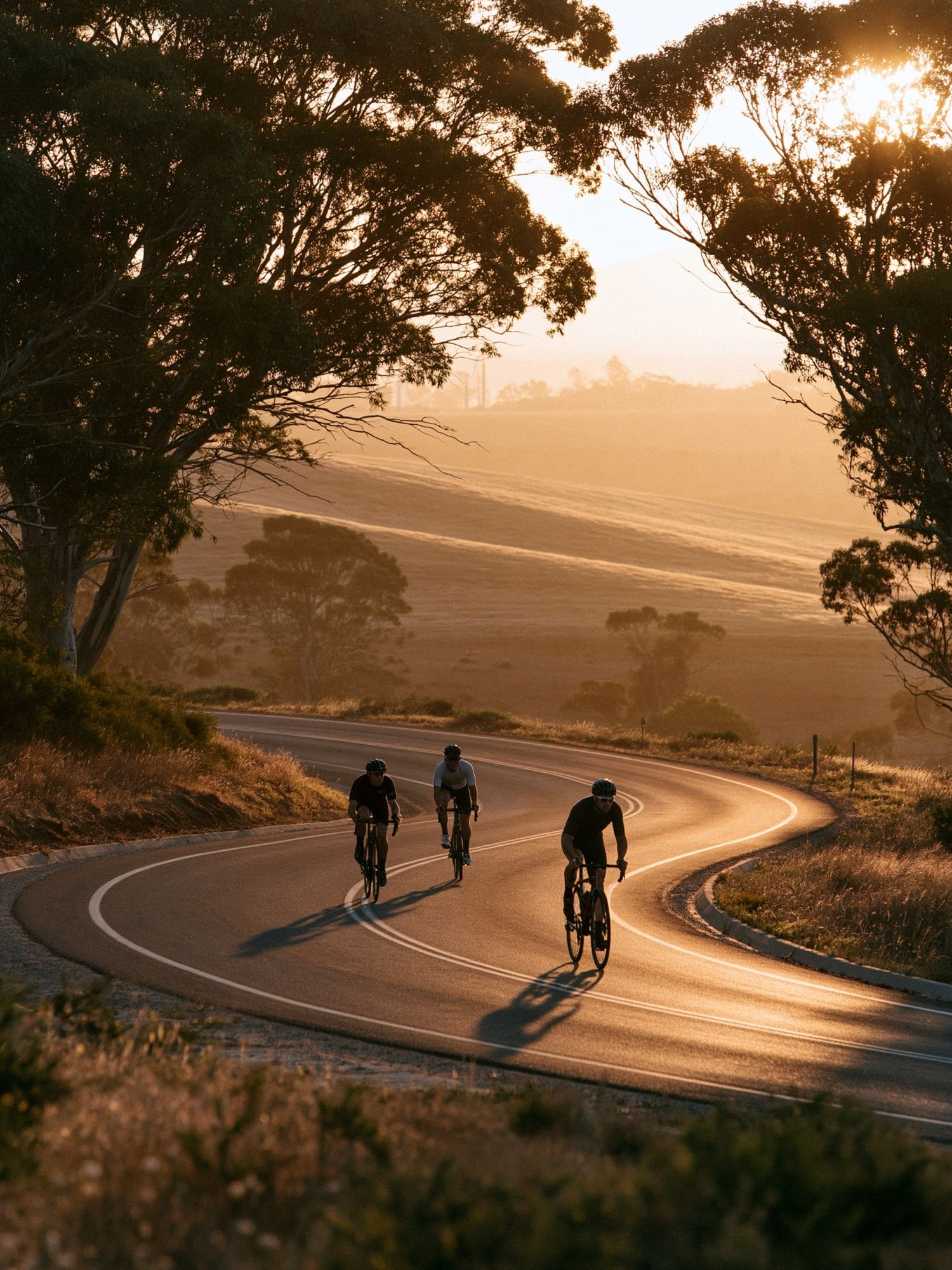 Sunset Cyclists Road Photography Poster. poster — photography art