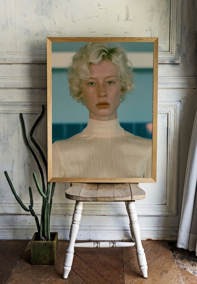 Blonde Portrait Photography Poster. — room view 1