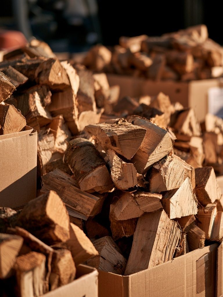 Stacked Firewood Photography Poster. poster detail