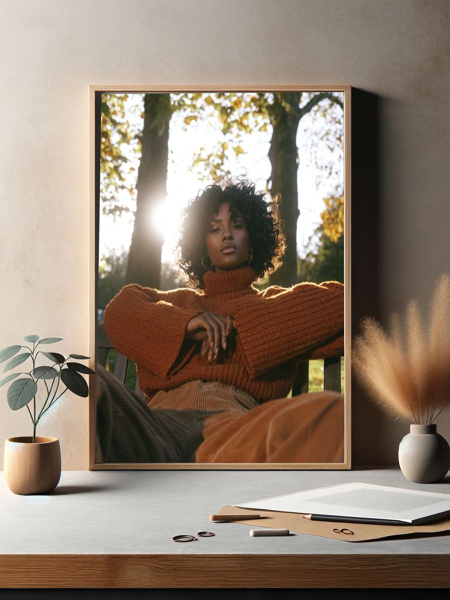 Autumn Portrait Photography Poster. — room view 2