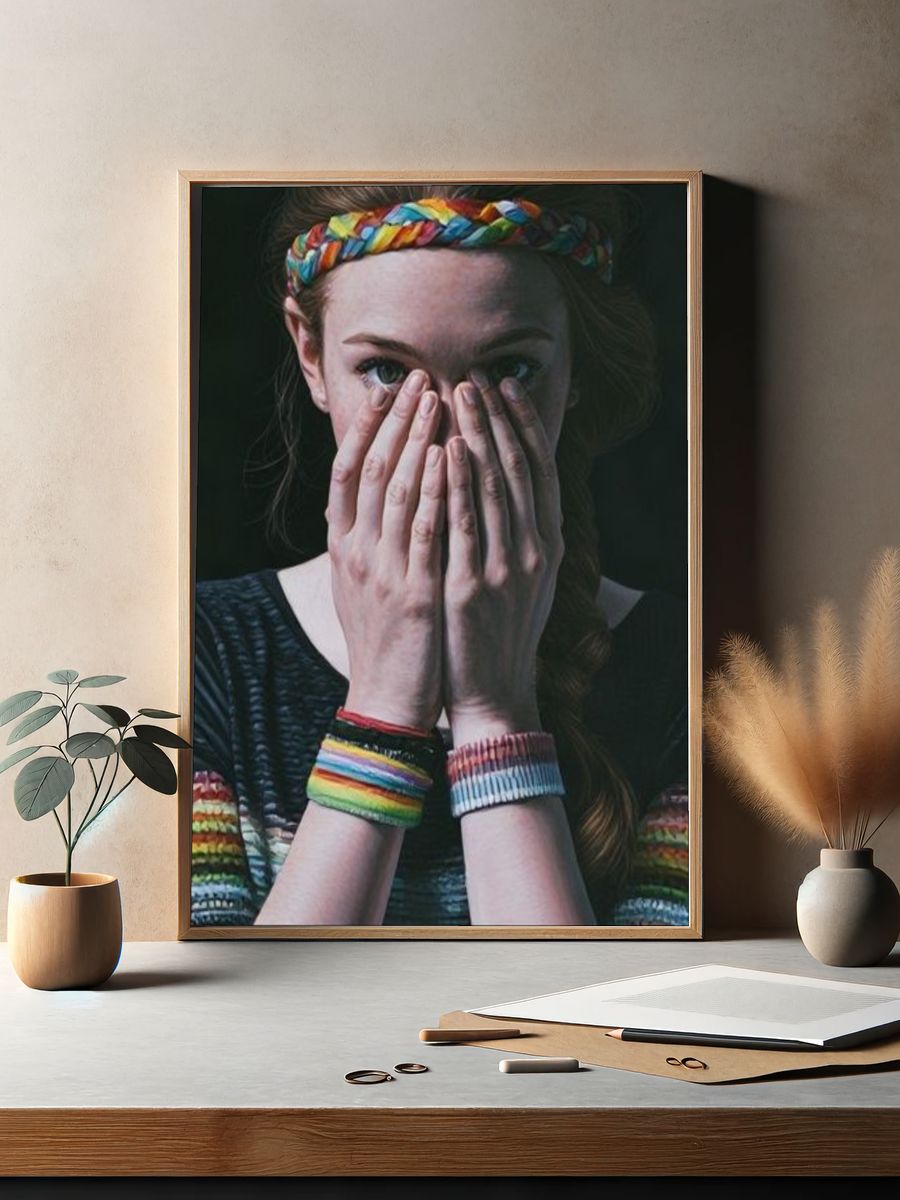 Hidden Face Portrait Poster. — room view 2