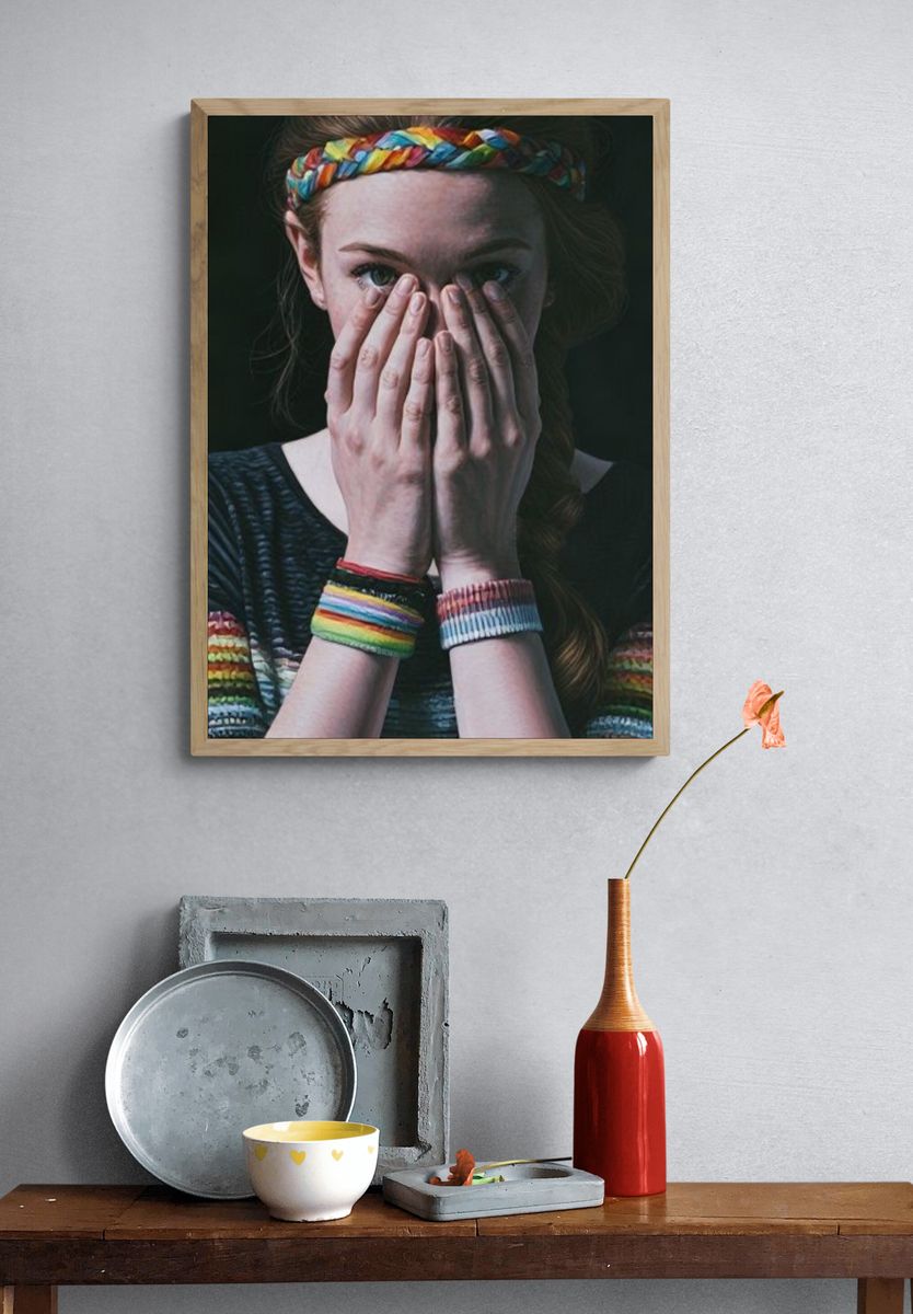 Hidden Face Portrait Poster. — room view 3