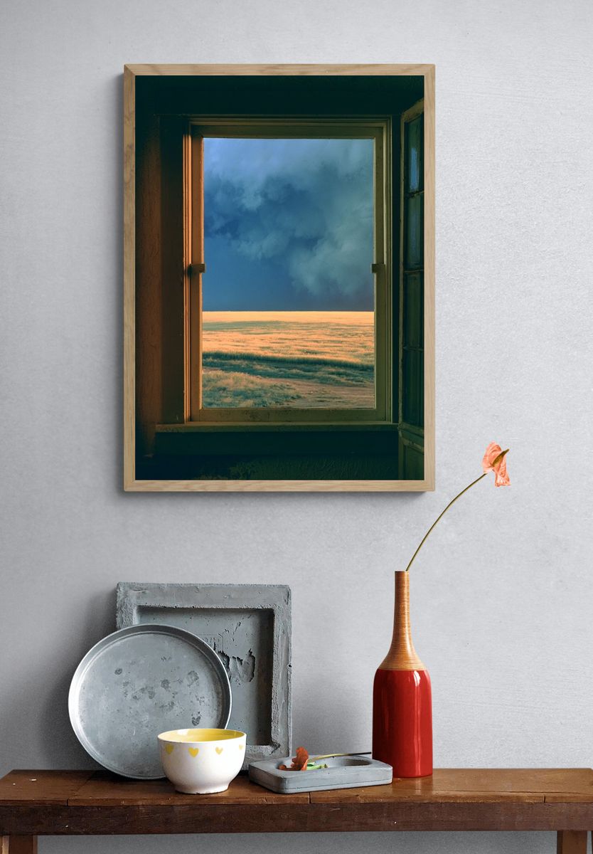 Open Window Landscape Photography Poster. — room view 3