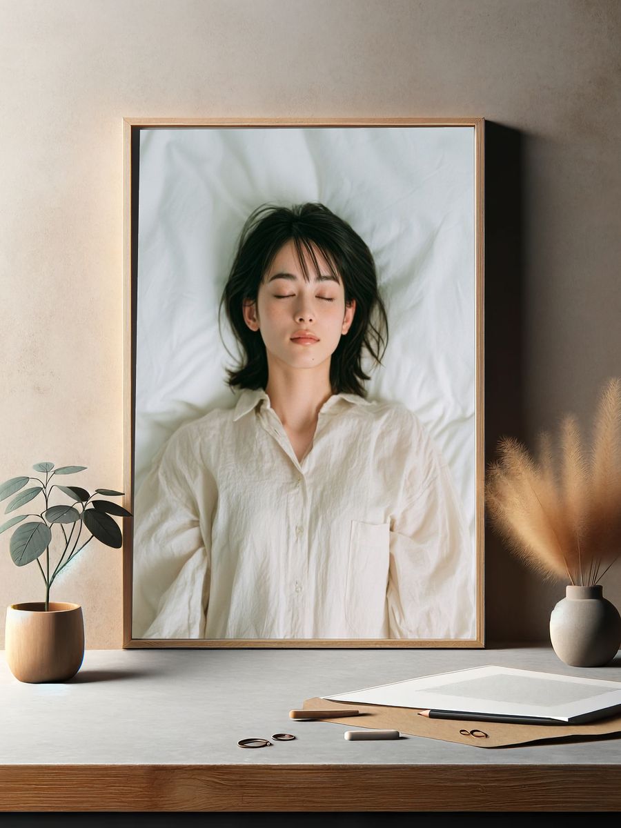 Sleeping Woman Portrait Print. — room view 2