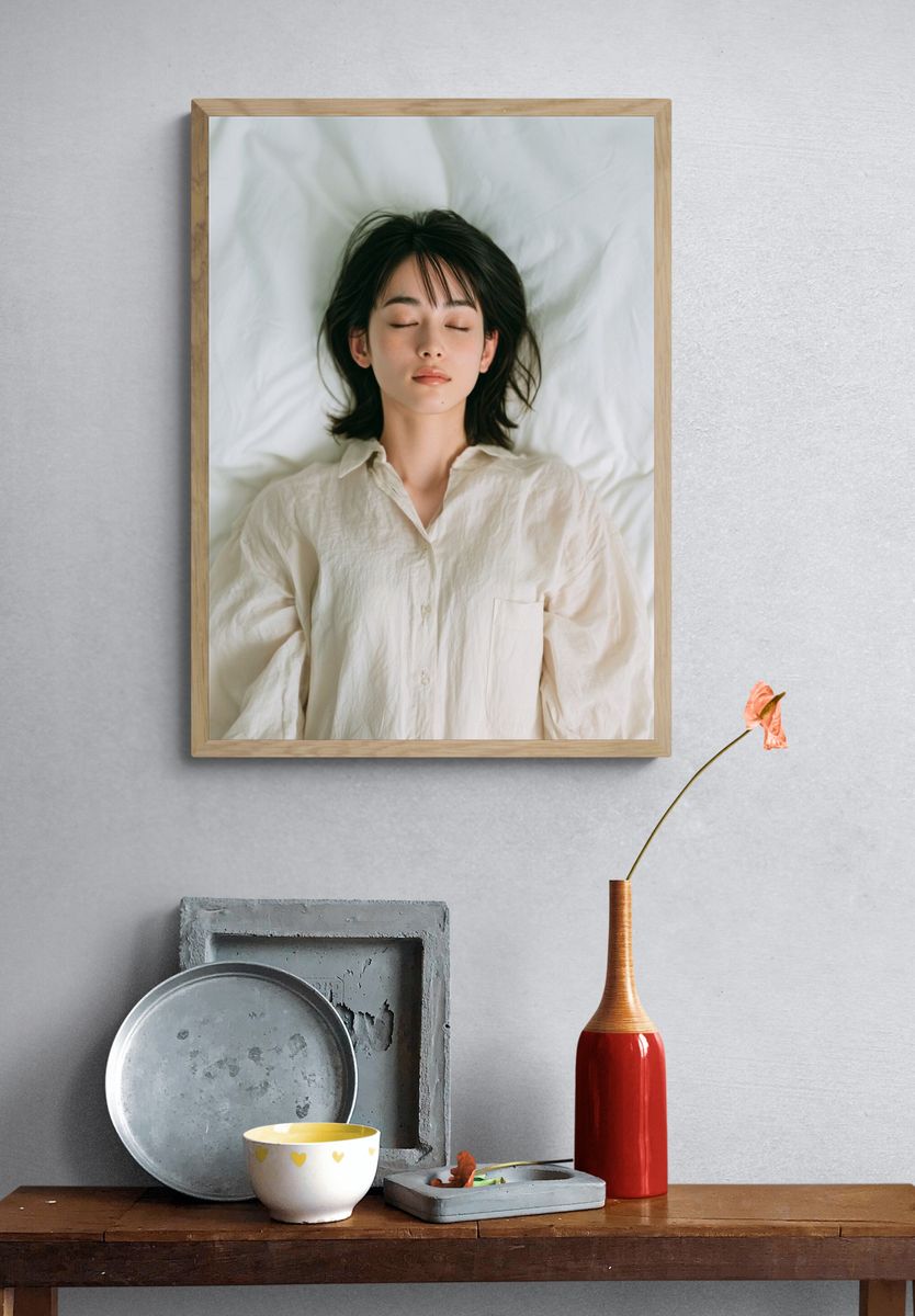 Sleeping Woman Portrait Print. — room view 3
