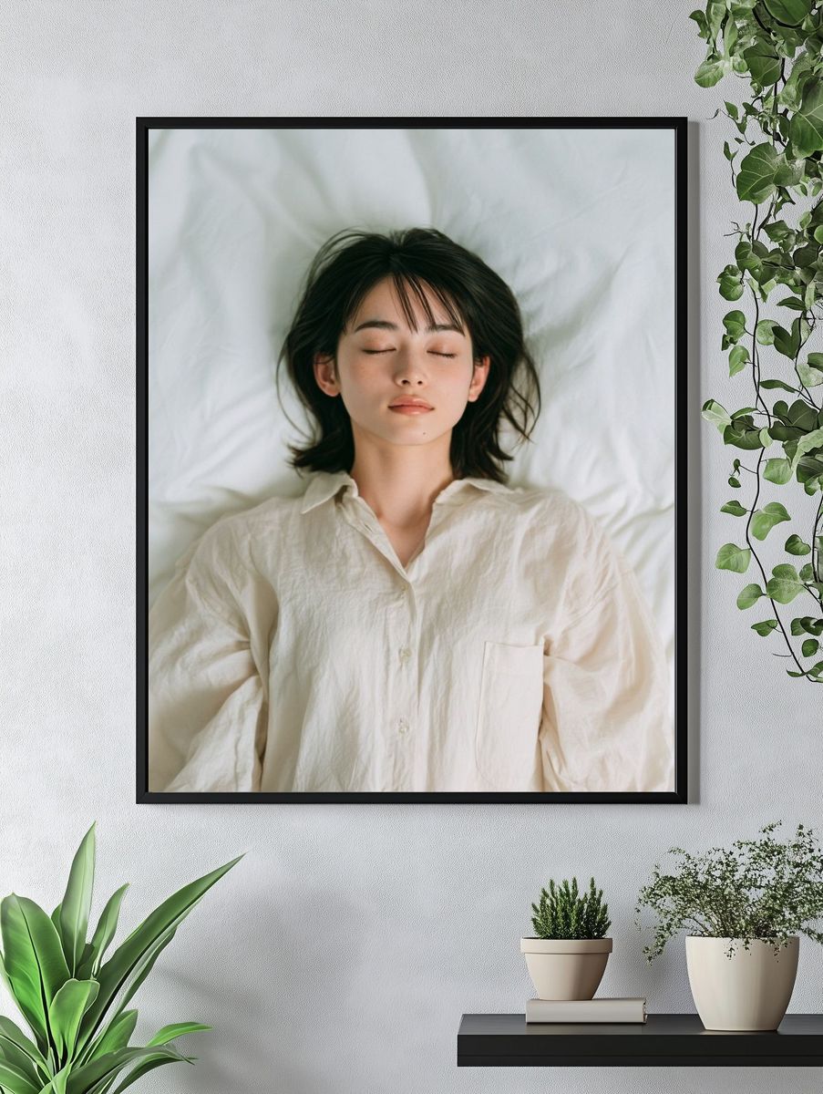 Sleeping Woman Portrait Print. — room view 4