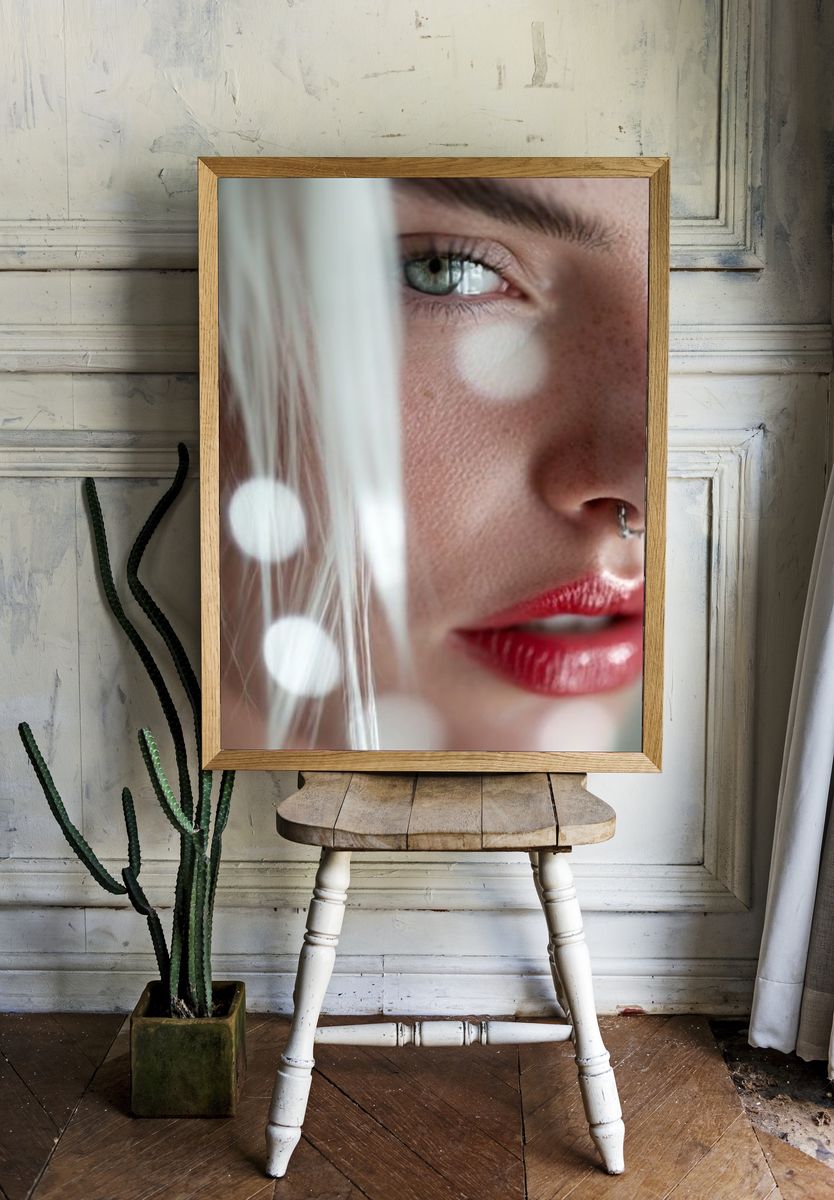 Freckled Portrait Photography Poster. room preview