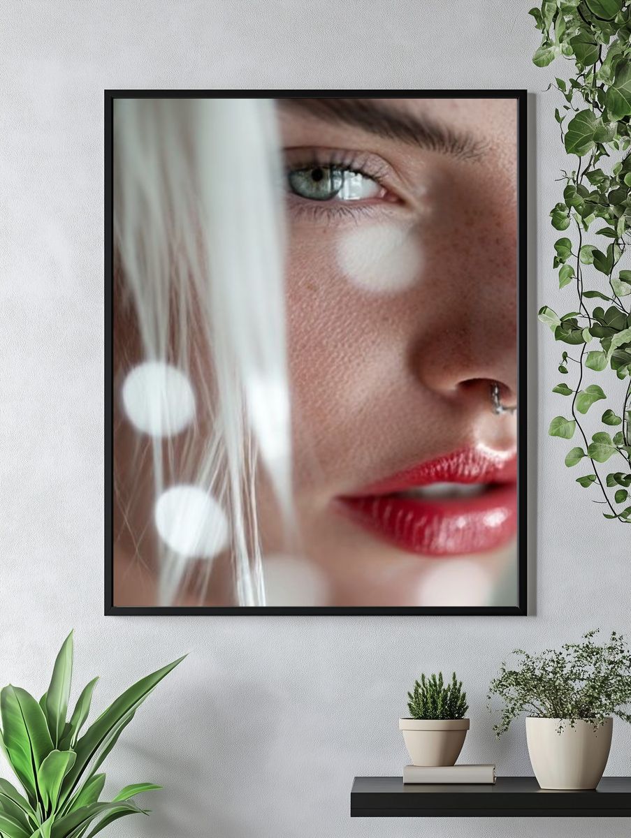 Freckled Portrait Photography Poster. — room view 4