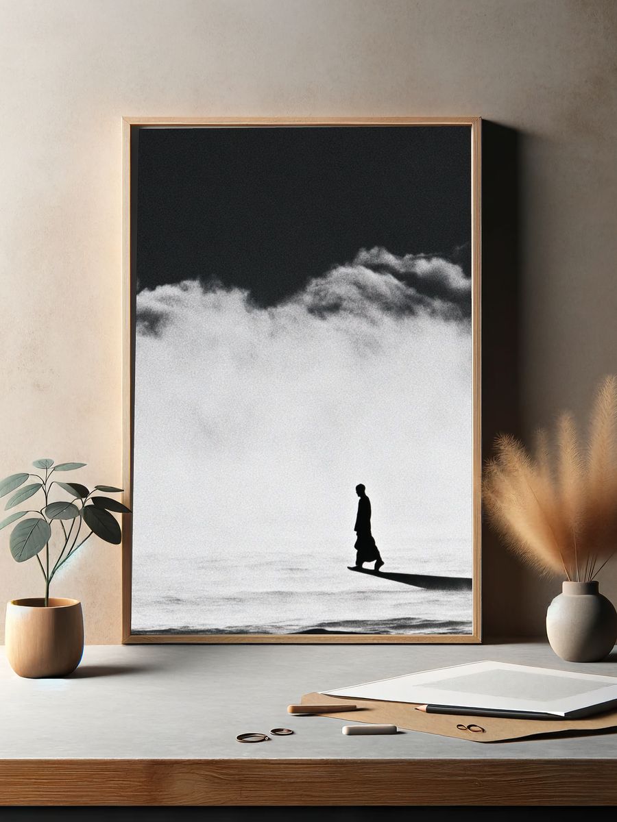 Solitary Figure in Fog Poster. — room view 2