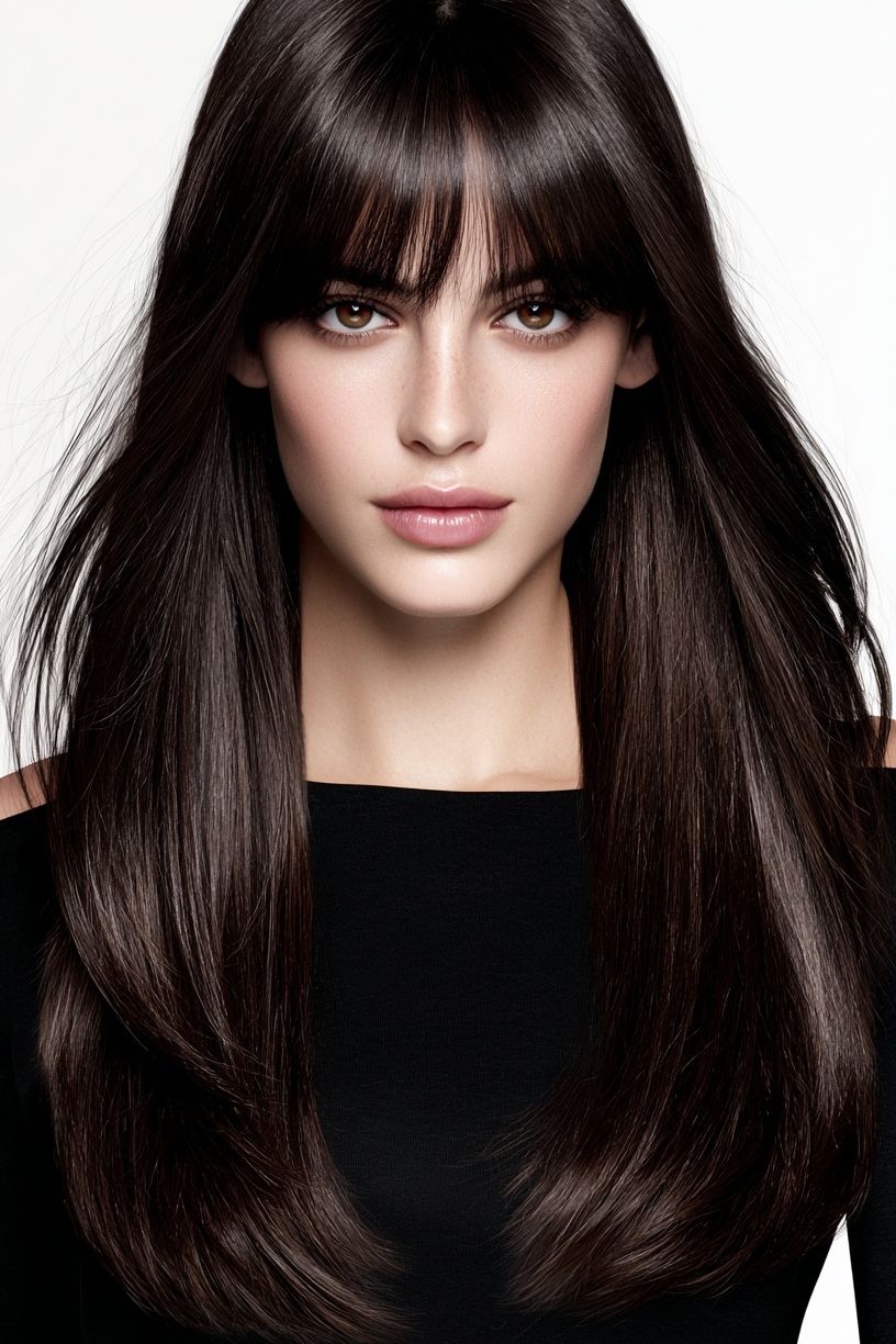 Elegant Brunette Portrait Poster. poster detail