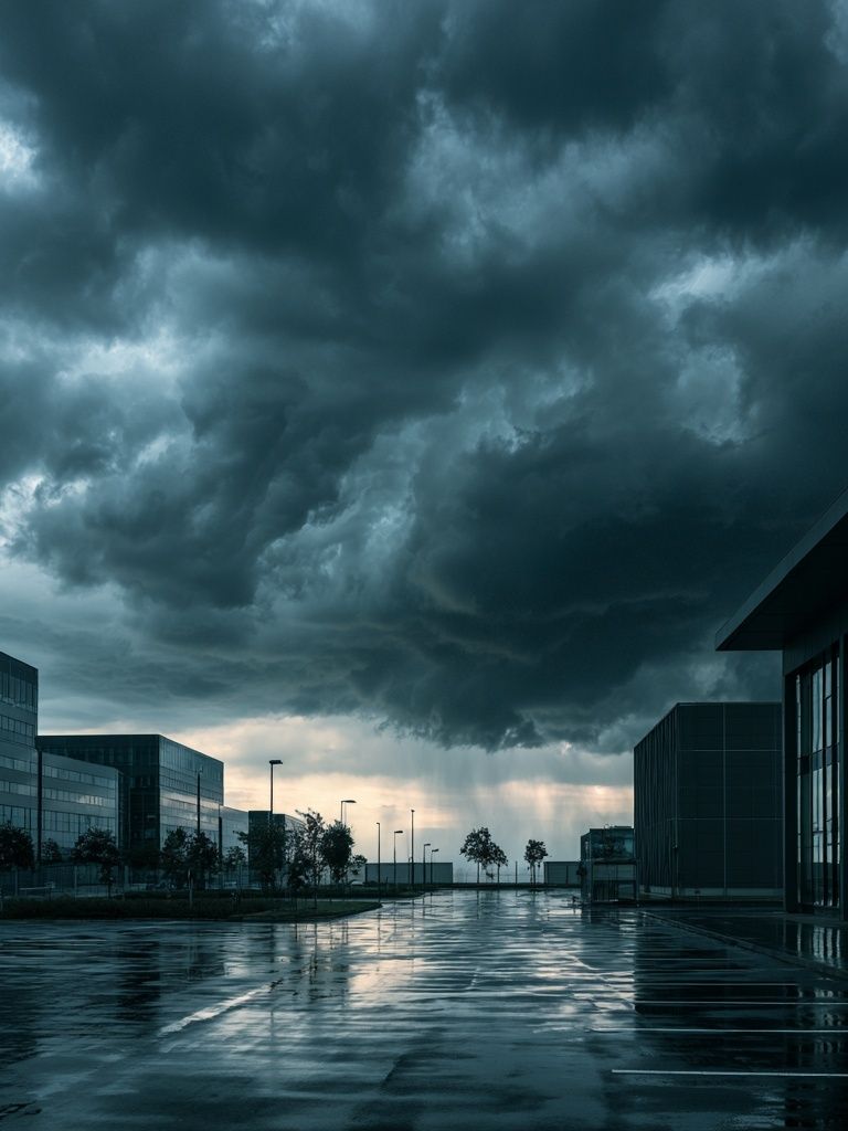Stormy Cityscape Photography Poster. poster detail