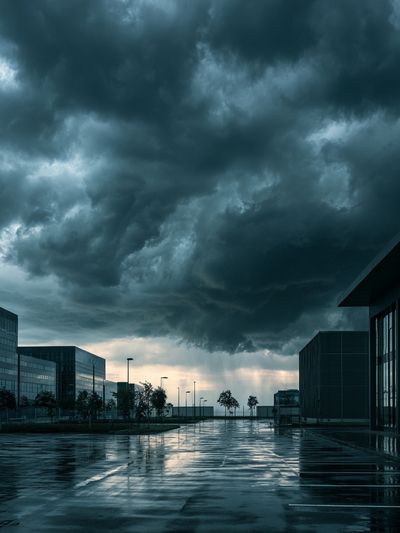 Stormy Cityscape Photography Poster. poster