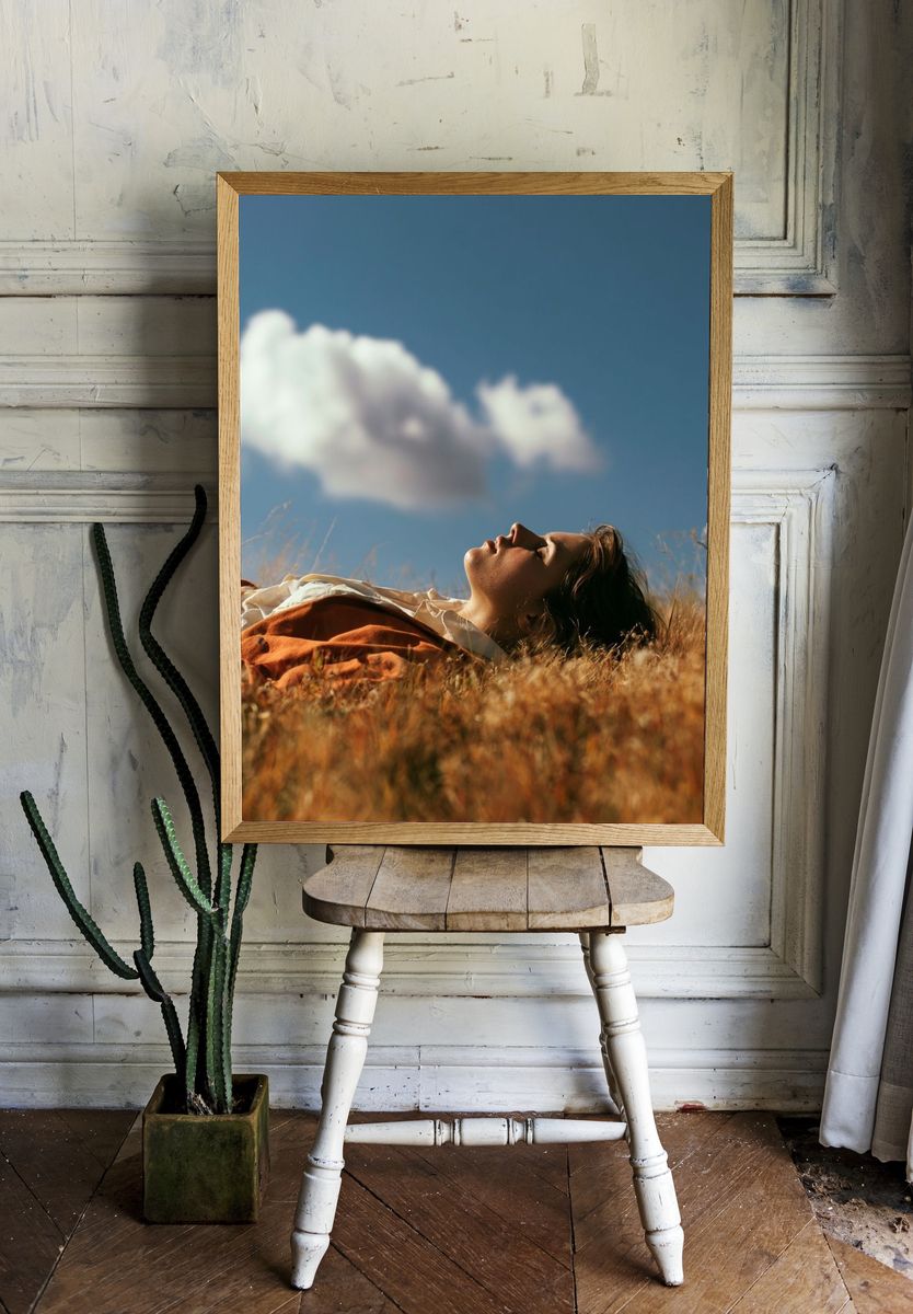 Sunlit Meadow Portrait Poster. — room view 1