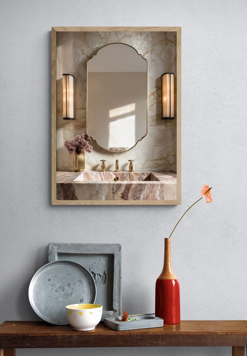 Marble Vanity Interior Photography Poster. — room view 3