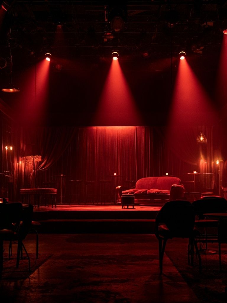 Red Stage Lounge Photography Poster. poster — photography art