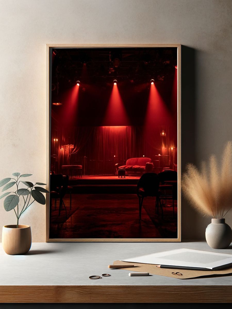 Red Stage Lounge Photography Poster. — room view 2