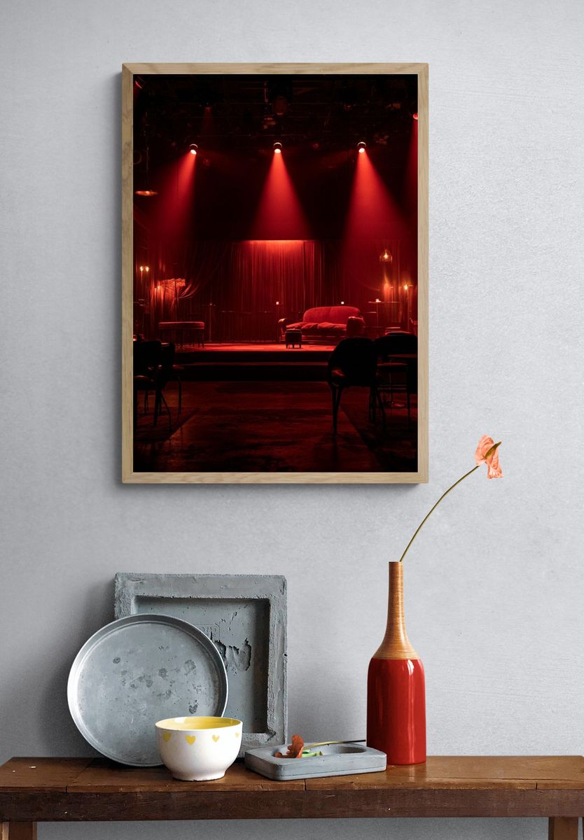Red Stage Lounge Photography Poster. — room view 3