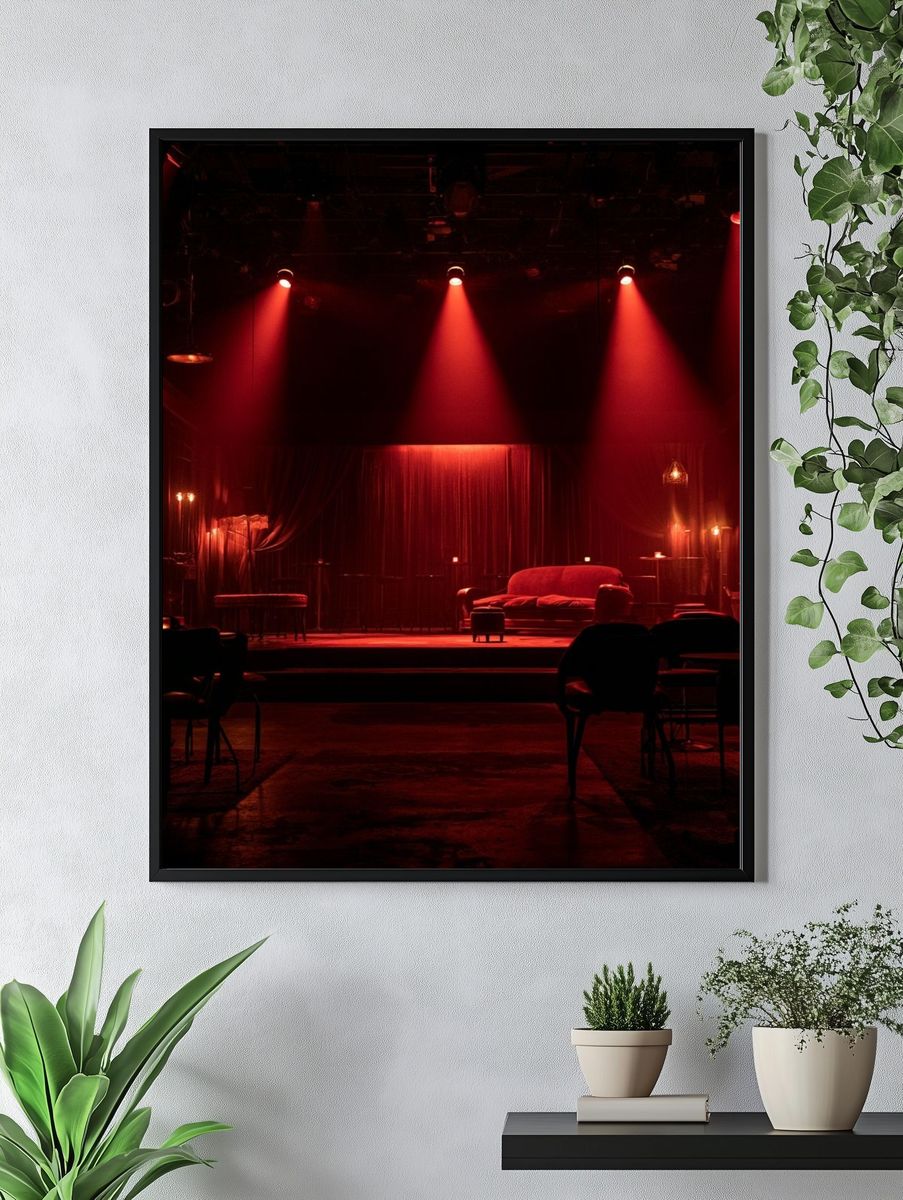 Red Stage Lounge Photography Poster. — room view 4