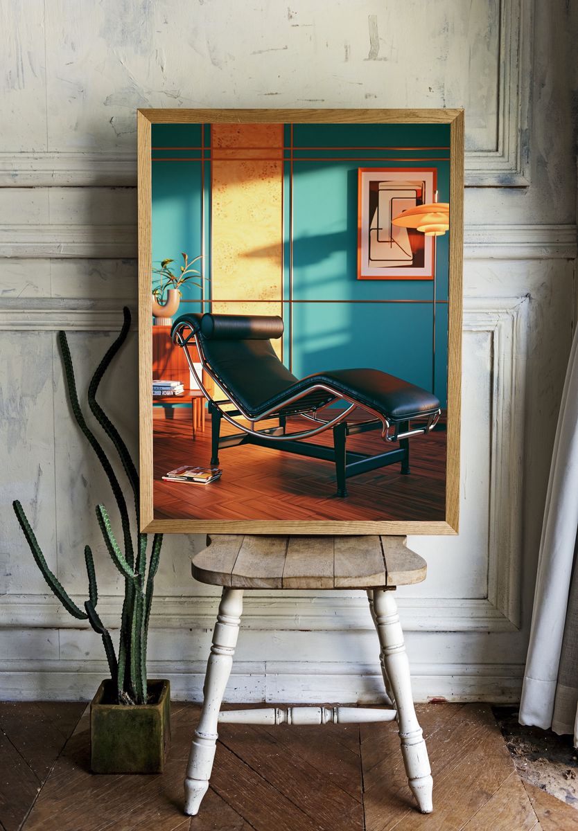 Mid-Century Lounge Chair Poster. — room view 1