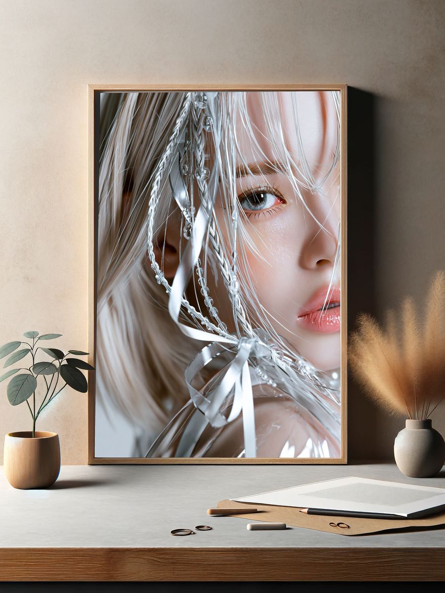 Dreamy Silver Portrait Print. — room view 2