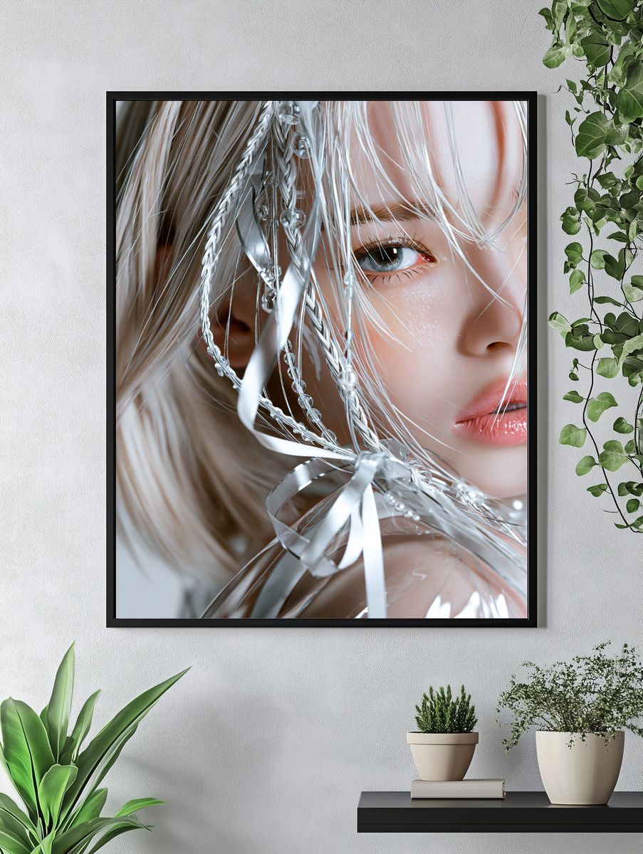 Dreamy Silver Portrait Print. — room view 4