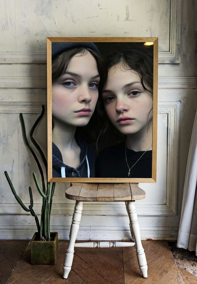 Twin Portrait Photography Poster. room preview