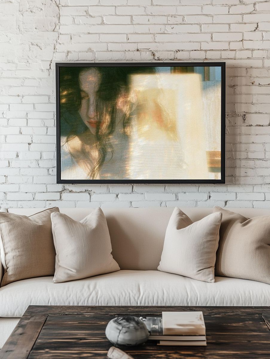 Dreamy Woman Portrait Print. — room view 1