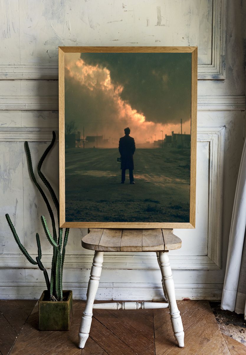 Solitary Figure at Dusk Photography Poster. — room view 1