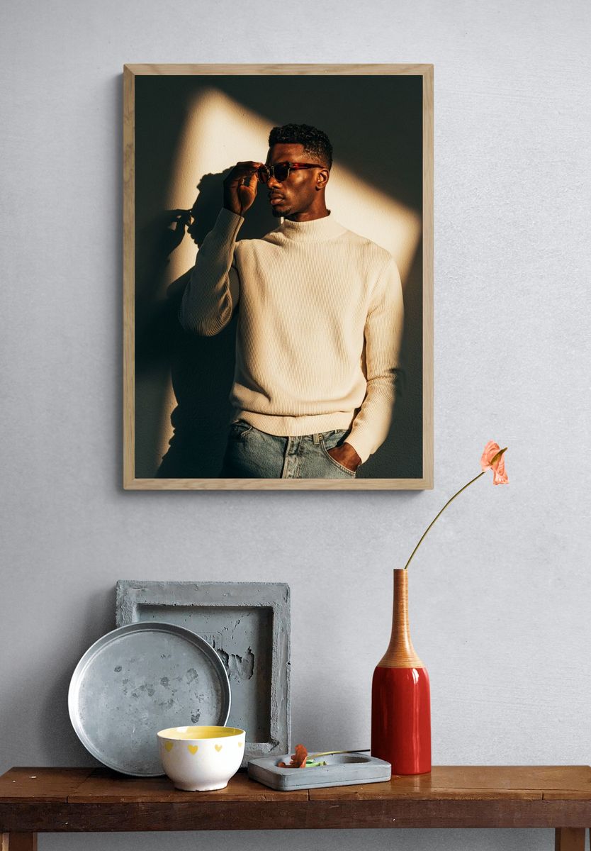 Stylish Man Portrait Photography Poster. — room view 3