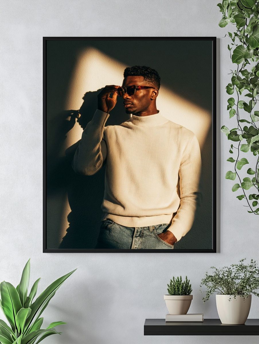 Stylish Man Portrait Photography Poster. — room view 4