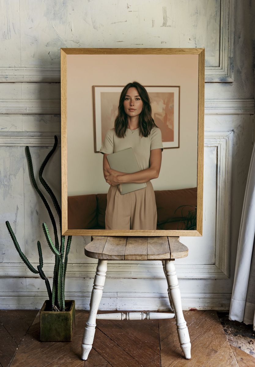 Neutral Portrait Photography Poster. — room view 1