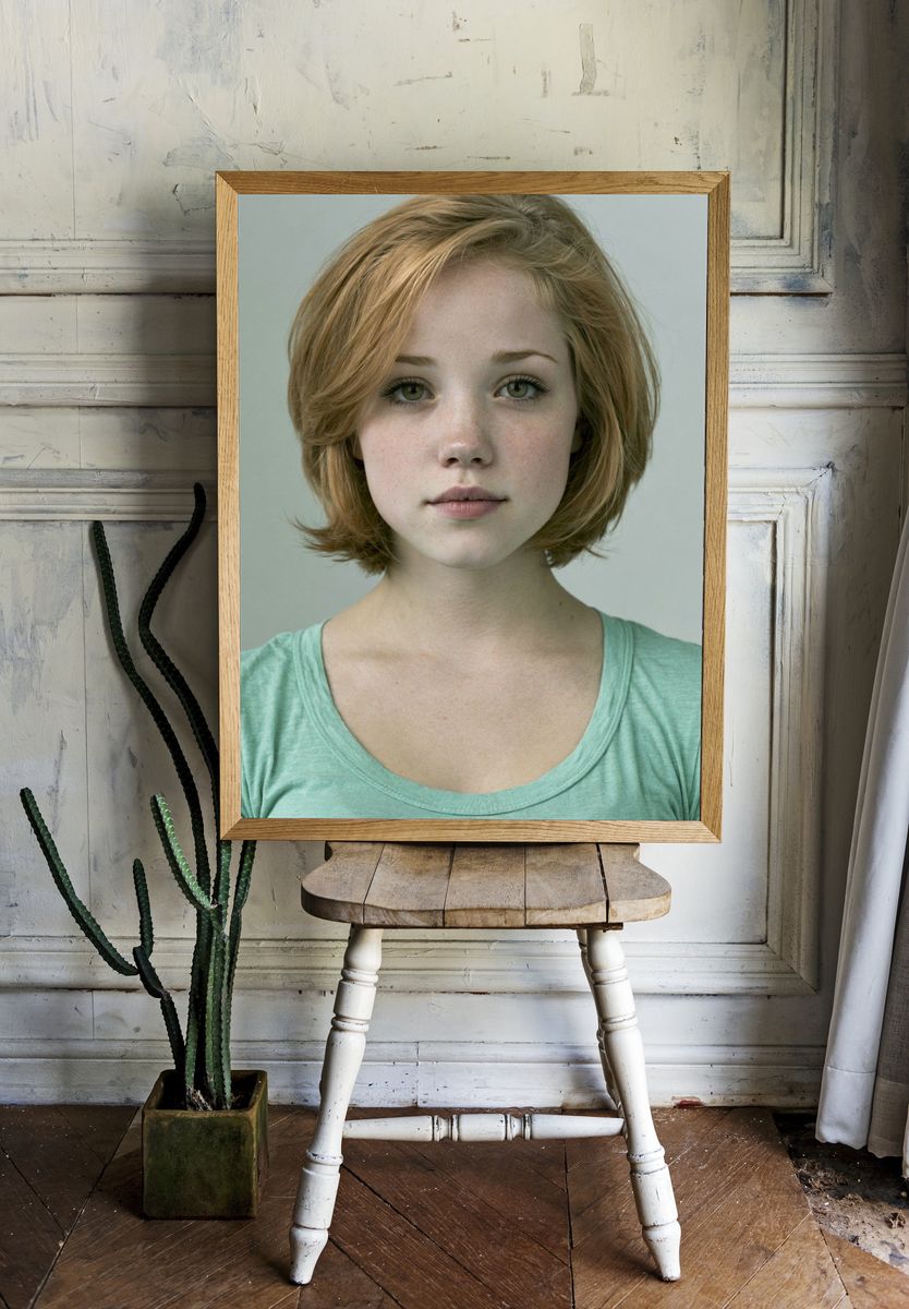 Freckled Portrait Photography Poster. room preview