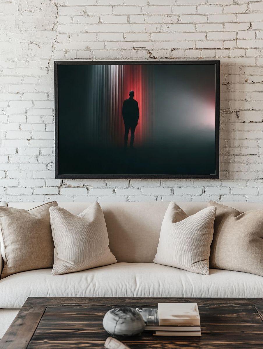 Silhouetted Figure in Red Light Print. — room view 1