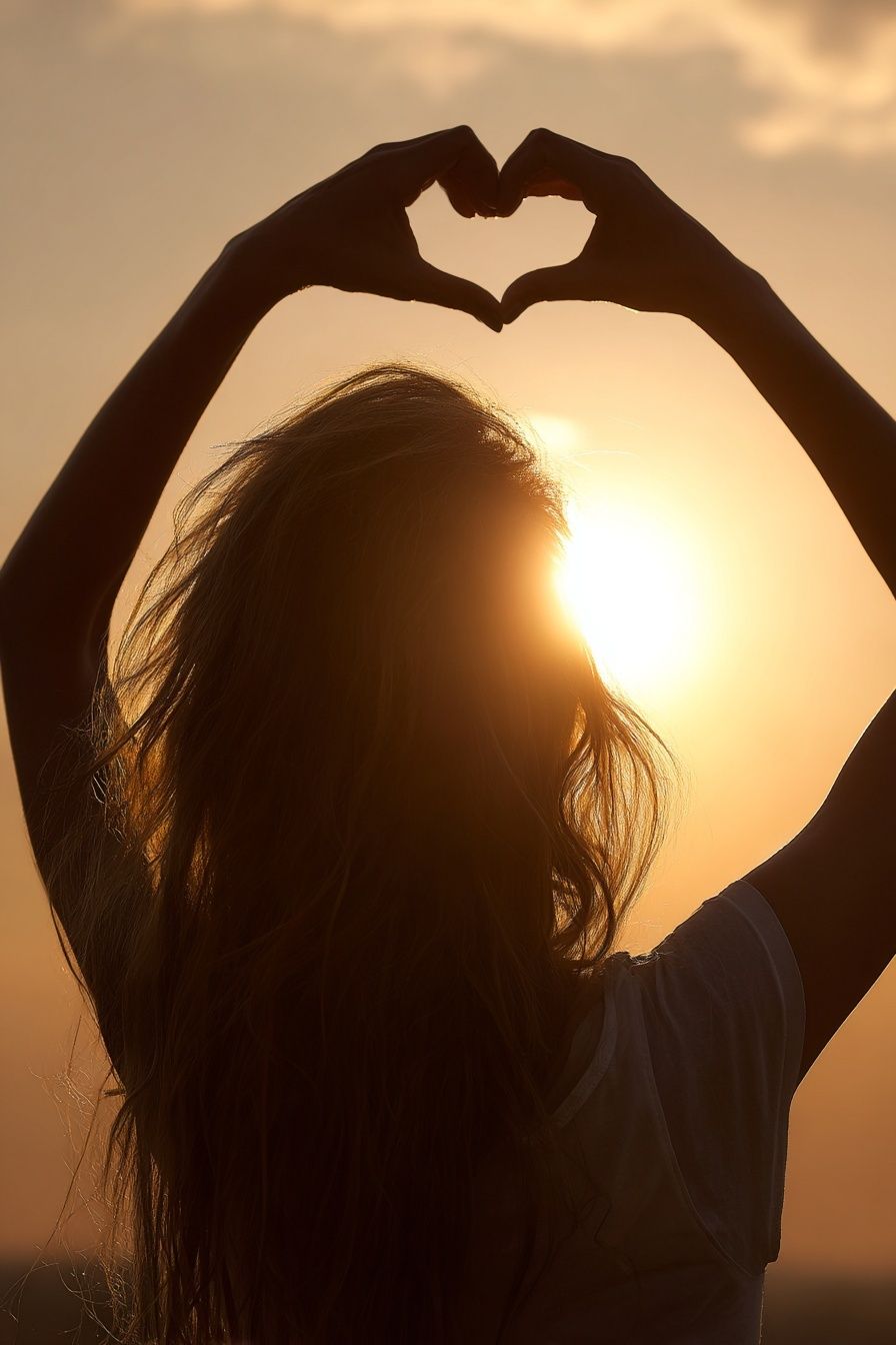 Sunset Heart Silhouette Photography Poster. poster — photography art