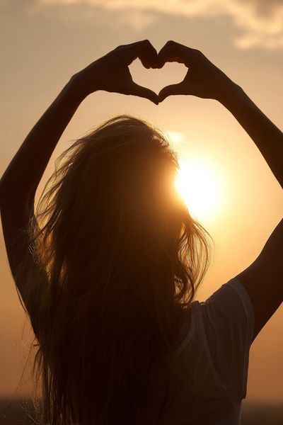 Sunset Heart Silhouette Photography Poster. poster print