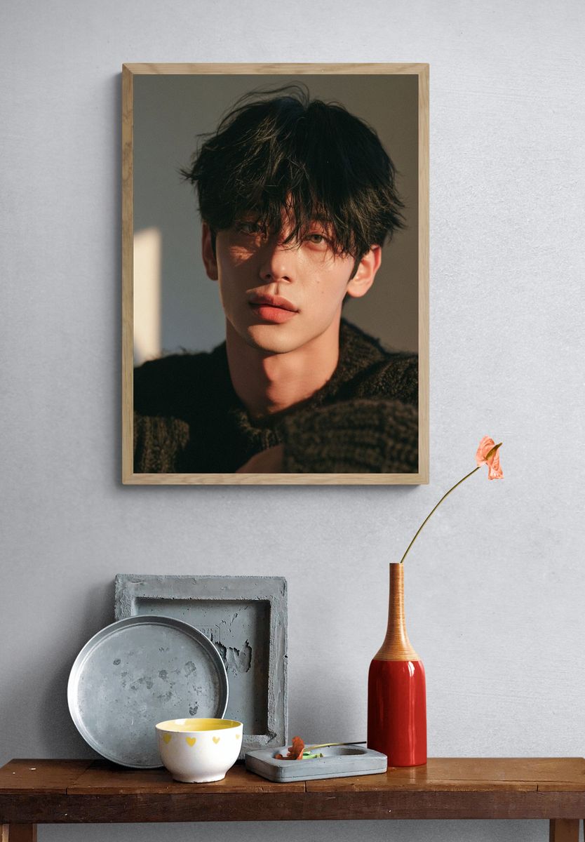 Moody Young Man Portrait Print. — room view 3