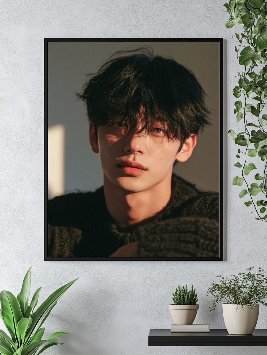 Moody Young Man Portrait Print. — room view 4