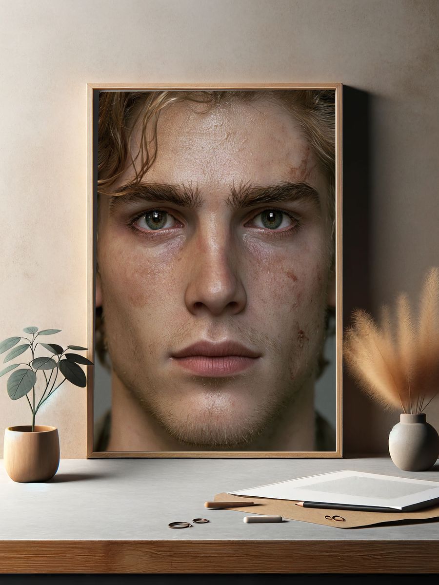 Intense Male Portrait Photography Poster. — room view 2