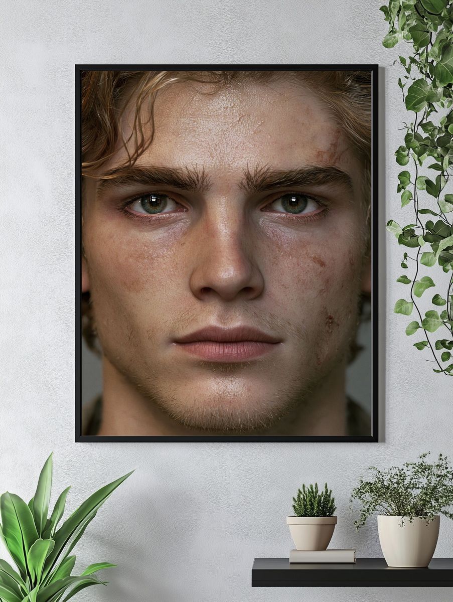 Intense Male Portrait Photography Poster. — room view 4