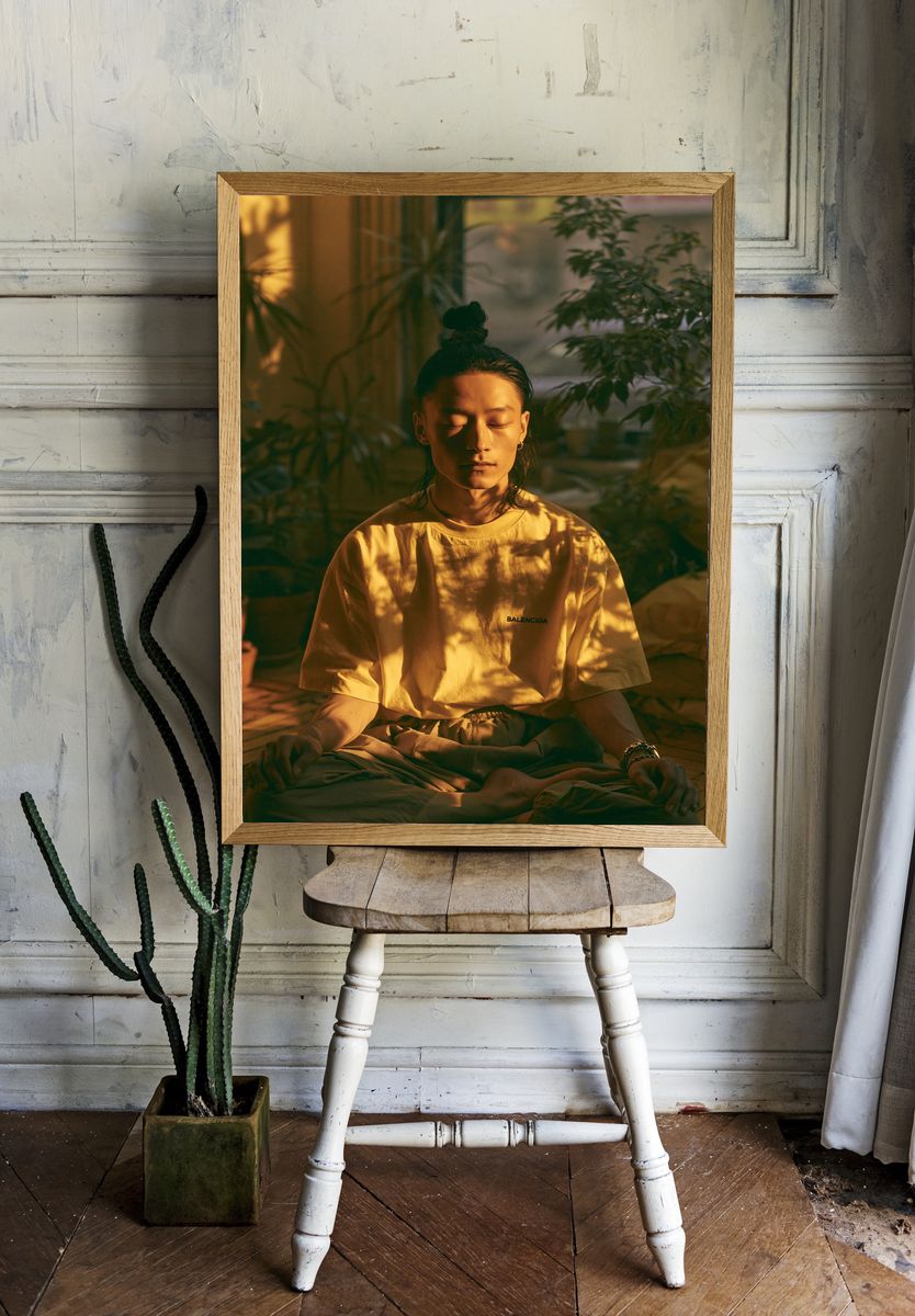 Meditative Portrait Photography Poster. room preview