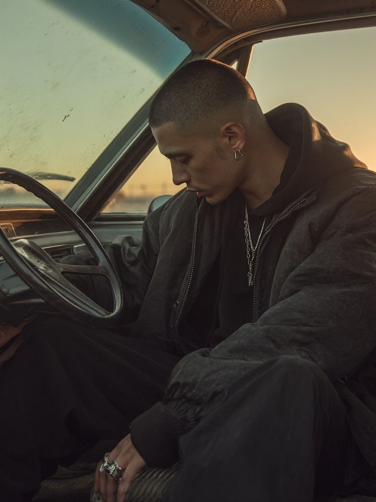 Contemplative Driver — Photography Print. poster detail