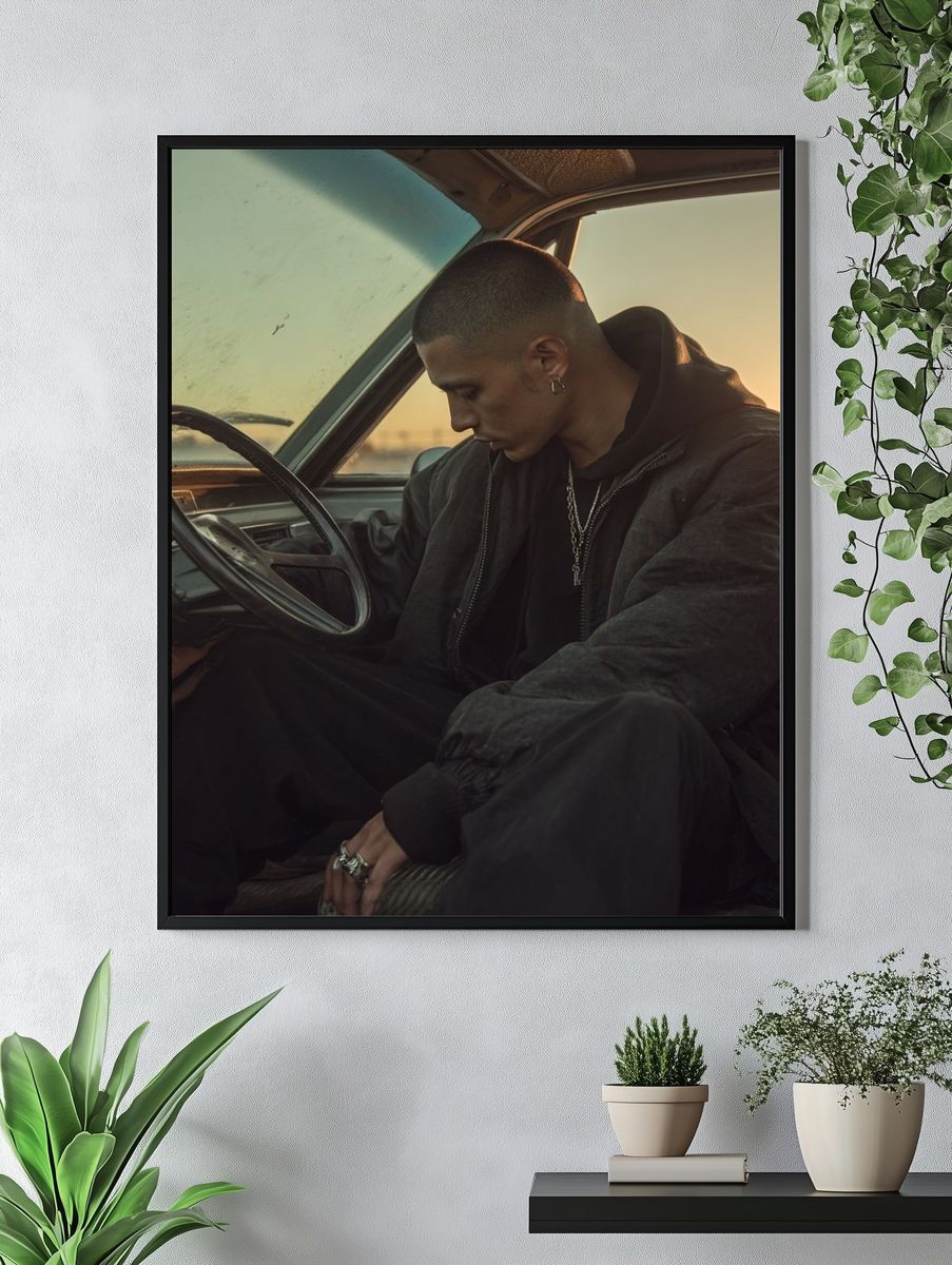 Contemplative Driver — Photography Print. — room view 4