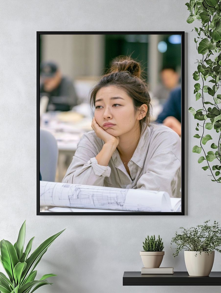 Thoughtful Student Portrait Print. — room view 4