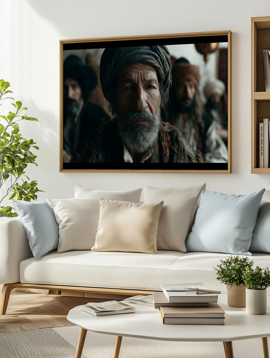 Turbaned Elder Portrait Print. — room view 2