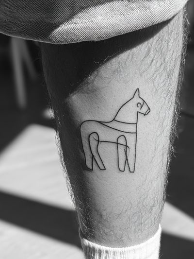 Minimalist Horse Tattoo Photography Poster. poster print