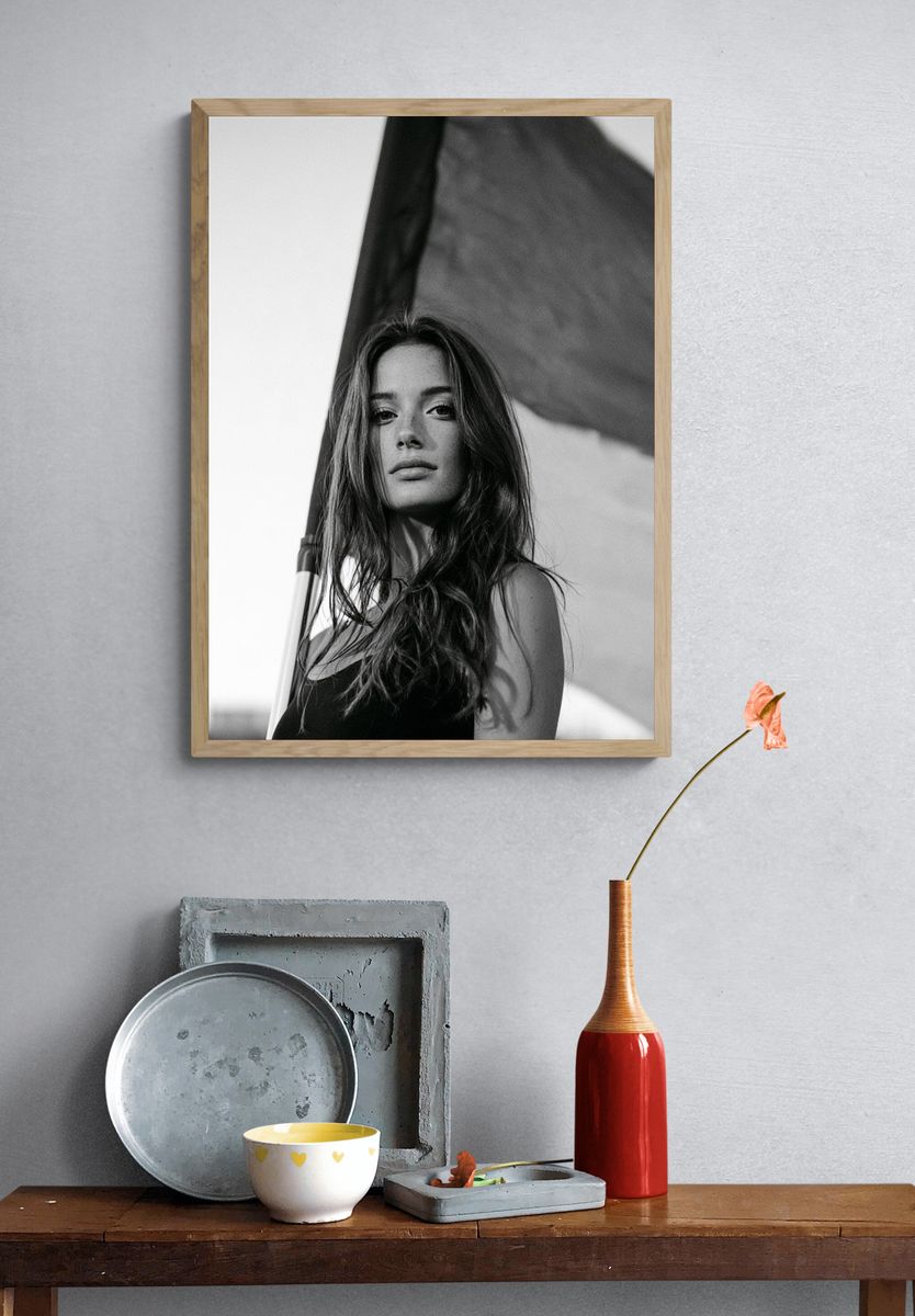 Black and White Fashion Portrait Poster. — room view 3